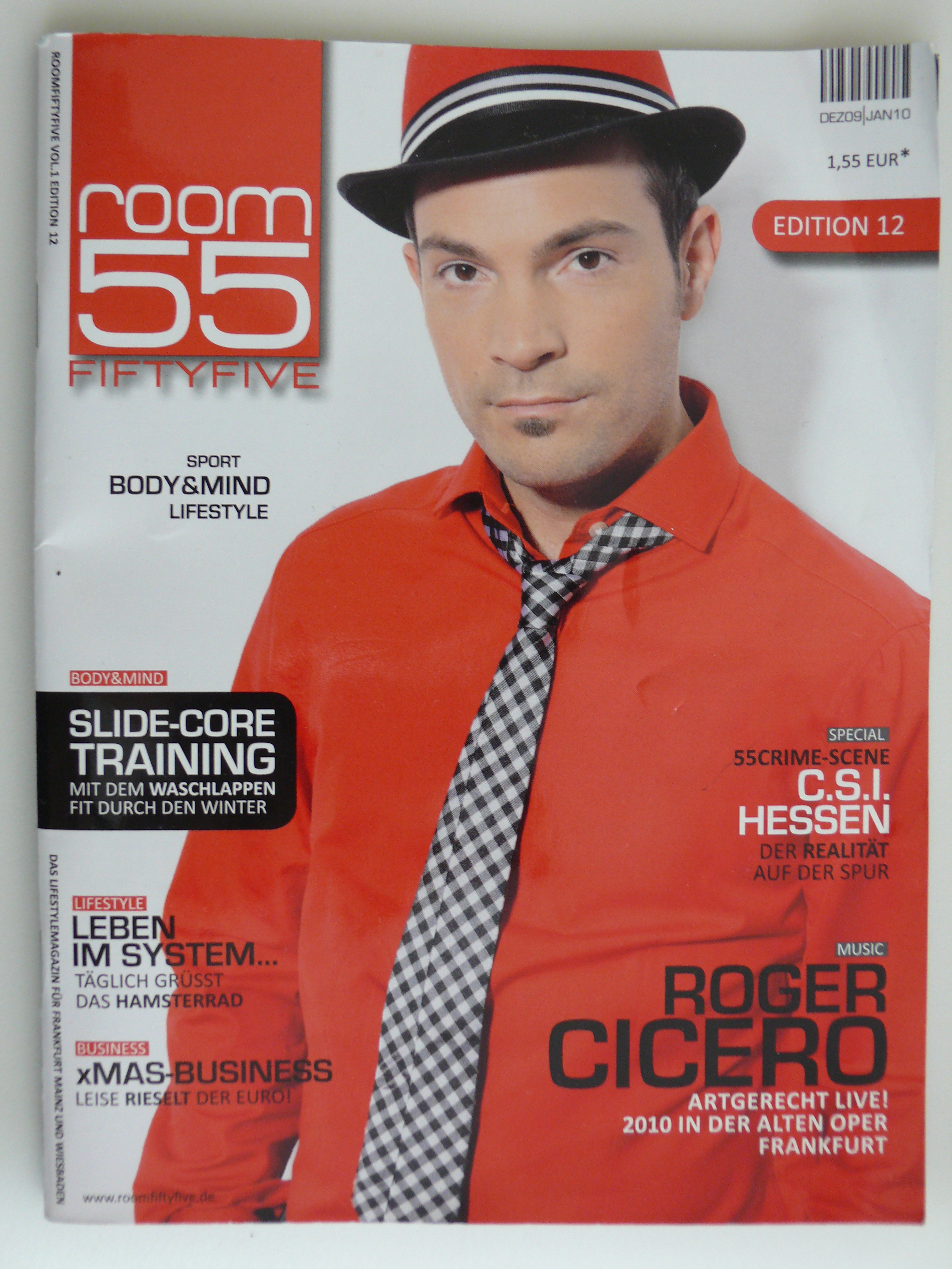 Cover von Room 55 mit Roger Cicero und dem exklusiven body & mind Artikel von Personaltrainer Rosario Battaglia
